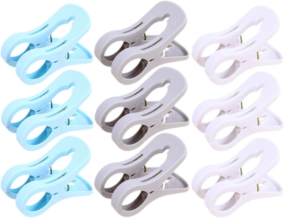 9pcs Windproof Clothes Clips Heavy-Duty Utility Pins for Outdoor Laundry, Blanket and Quilt Fixing, Multipurpose Colored Clothespins for Travel and Beach Towel Drying