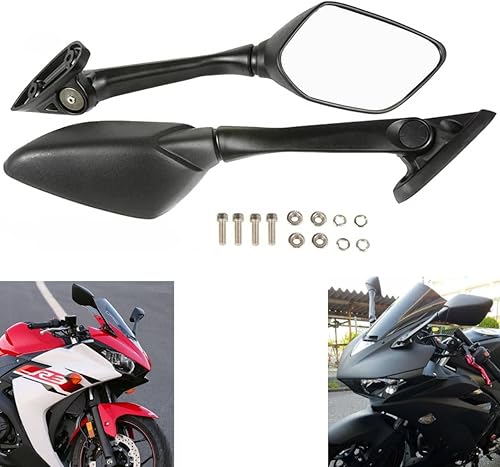 Miniatura 3 de MZS Palancas de freno de embrague de motocicleta negras que compiten con espejos de motocicleta compatibles con YZF R3