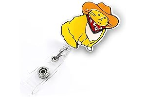 Adorable Animal Cowboy Cat Badge Reel