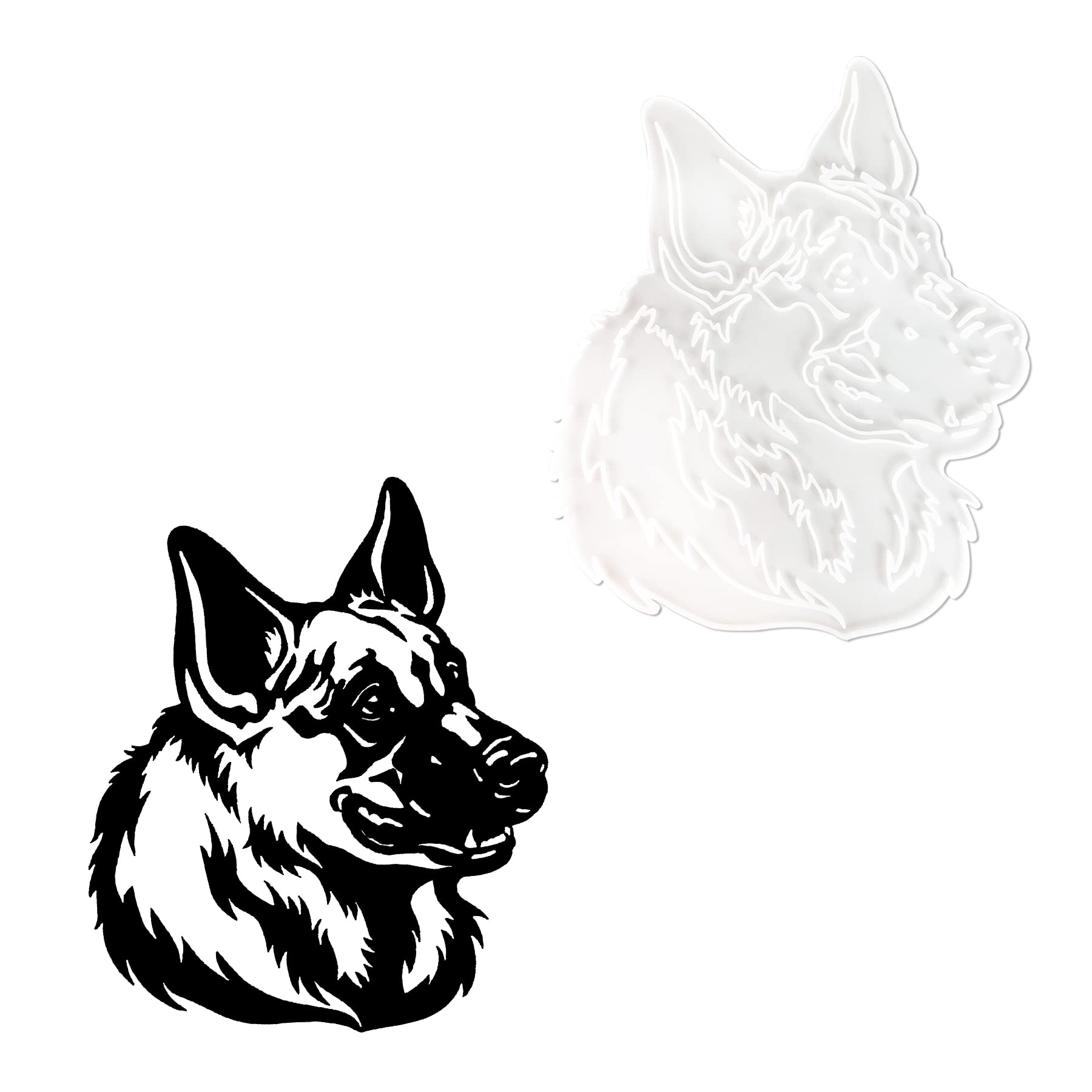13 * 12 inches German Shepherd Wall Decor Resin Moulds, German Shepherd Resin Silicone Moulds, Unique Resin Moulds German Shepherd Head, for Wall Decor, Home Office Decoration, Resin Casting Art Craft