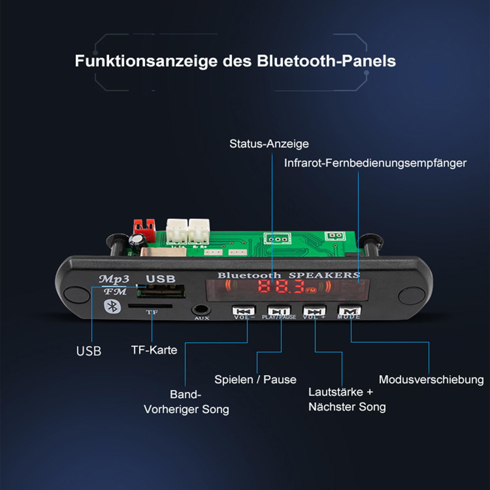 Elektroniczny głośnik Bluetooth z radiem FM, zestaw do lutowania DIY, czarny, projekt odtwarzacza muzyki z pilotem zdalnego sterowania z kolorowymi diodami LED sterowanymi dźwiękiem i obudową