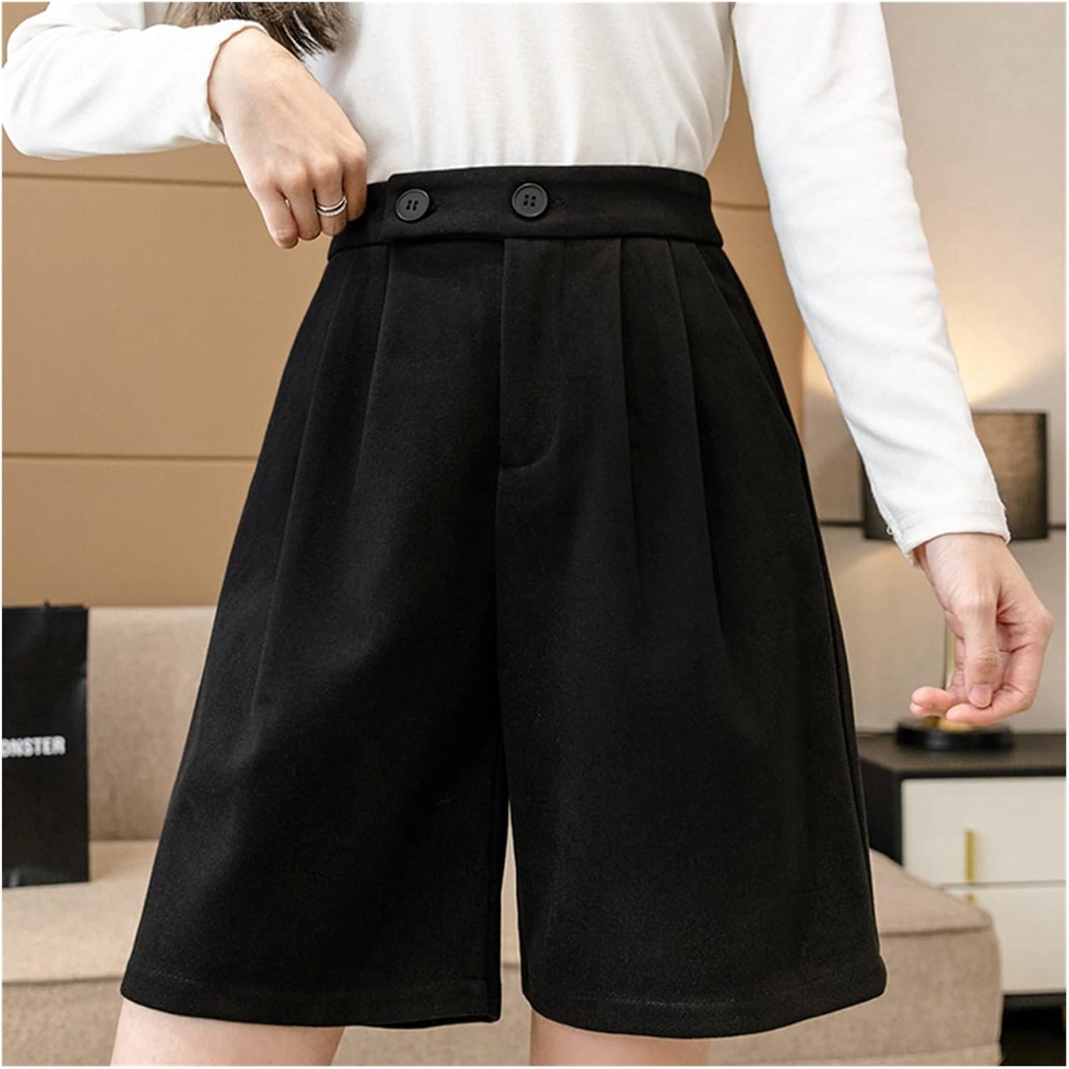 knee length wide leg shorts