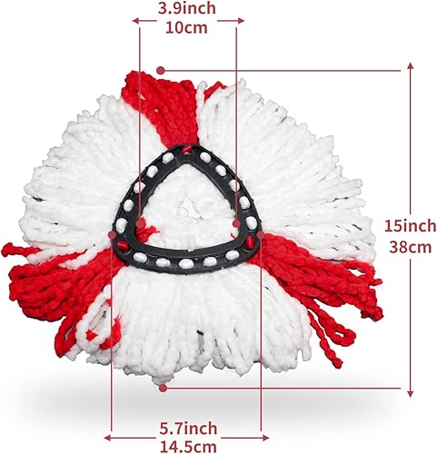 Miniatura 6 de ALYYDBG Cabezal de fregona para OCedar Easywring Spin Mop, cabezal de repuesto de microfibra de fácil limpieza para 1 sistema de tanque, 3 unidades
