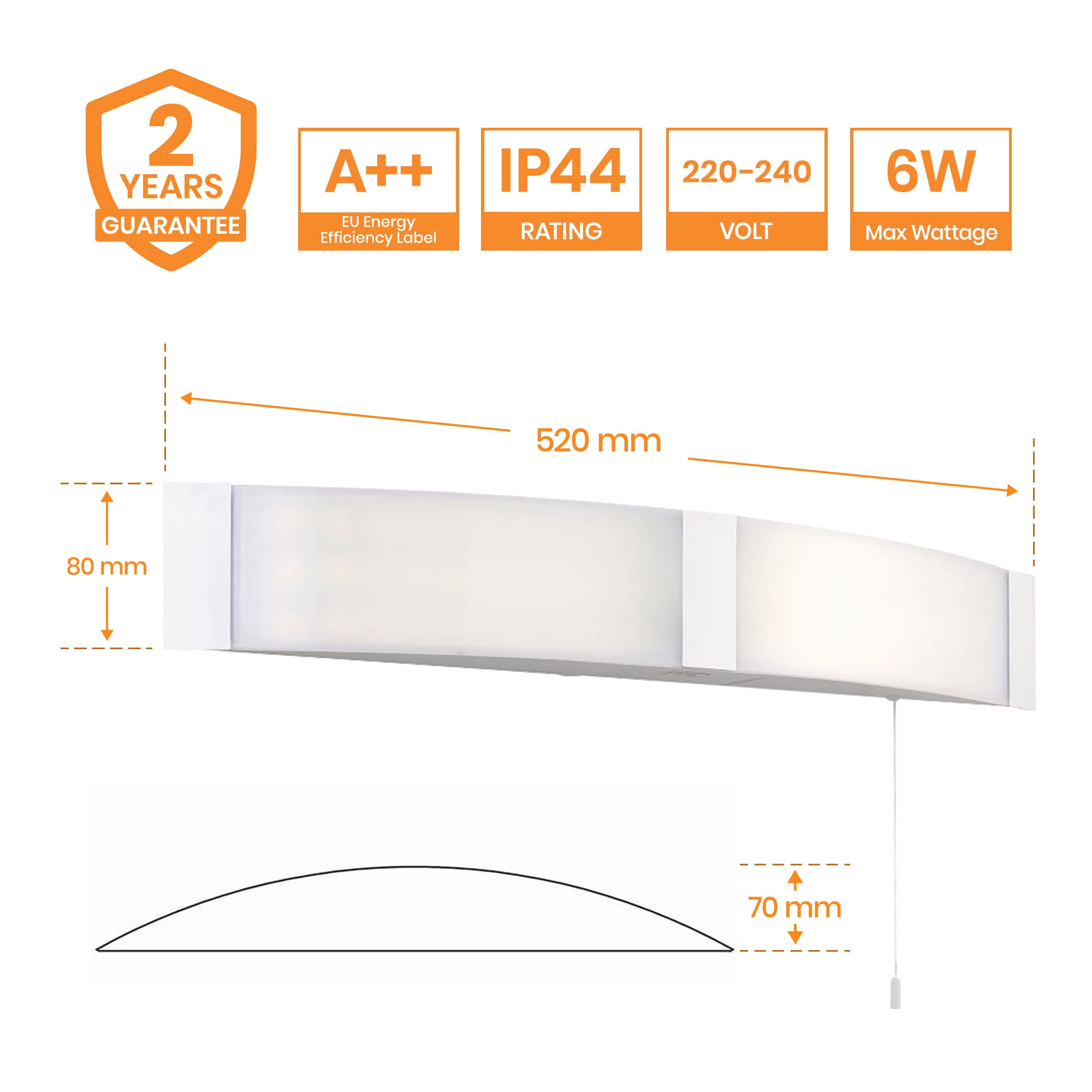 ONAN Bathroom Wall Light IP44 Rated LED Bathroom Shower Room Bathroom