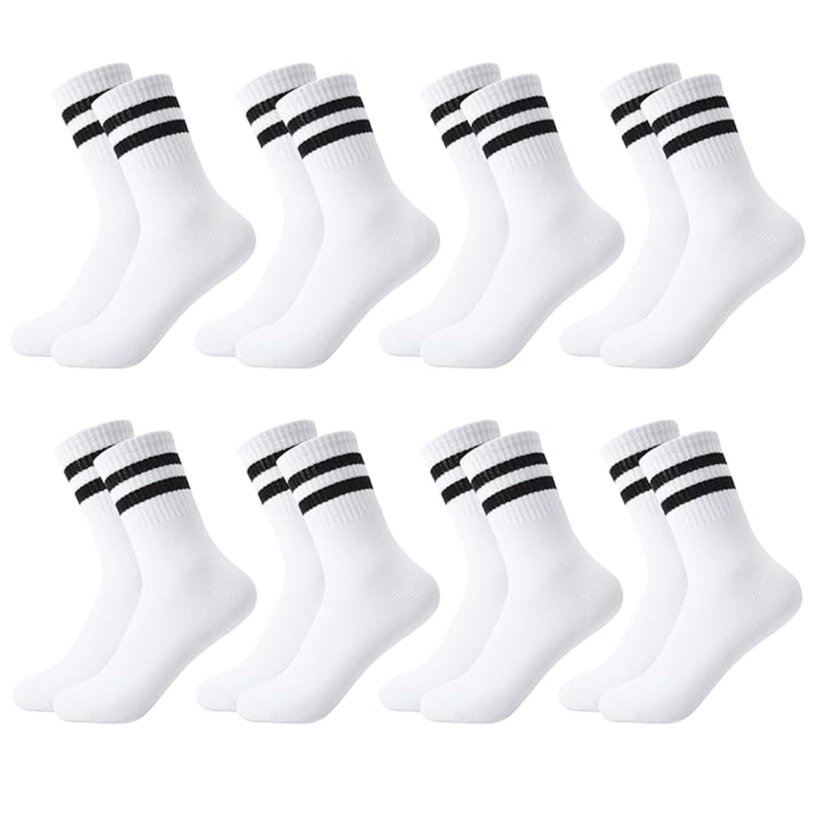 kxrtpx Crew Socks, 8 Pairs White Sports Socks for Men and Women, Soft Cotton Athletic Socks for Running, Walking, Gym, Hiking, UK 6-10-picture-23