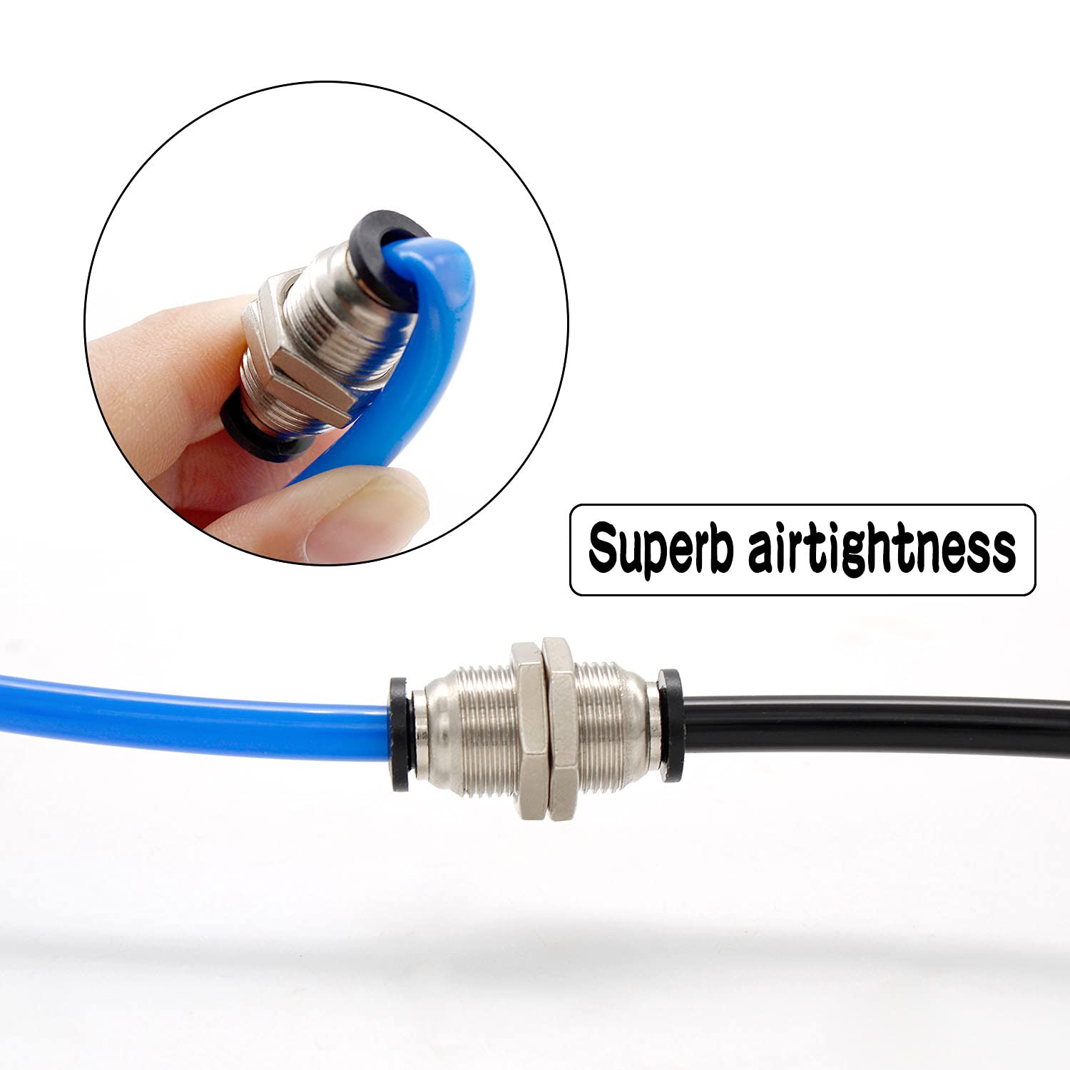 Connettori Pneumatici A Raccordo Rapido - 3 Pezzi, Ottone Nichelato, Per Tubi Da 6mm - Foto 2