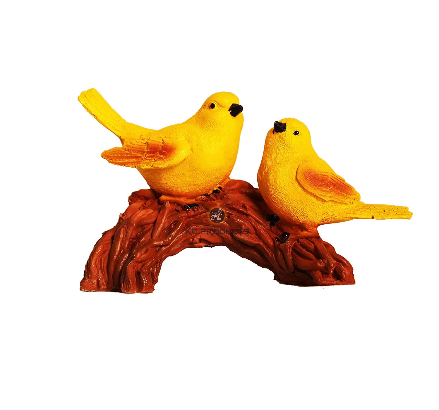 KC PRODUCTS Multicolored Handicrafted Polyresin Cute Bird Love Birds Sitting on Branch of Tree Home Decor Statue, Office Decor, Garden Decor, Gifting, Table Decorations Items