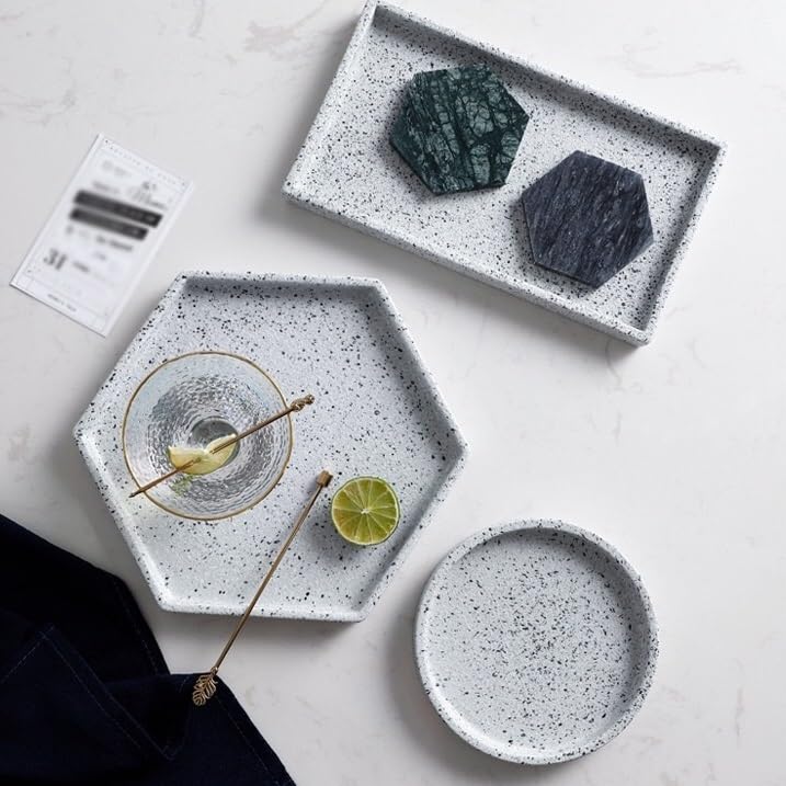Taca na stolik kawowy vintage granitowa taca ceramiczna biżuteria taca do aromaterapii taca do przechowywania łazienka taca do przechowywania salon taca na biurko tablice wędlin (A)