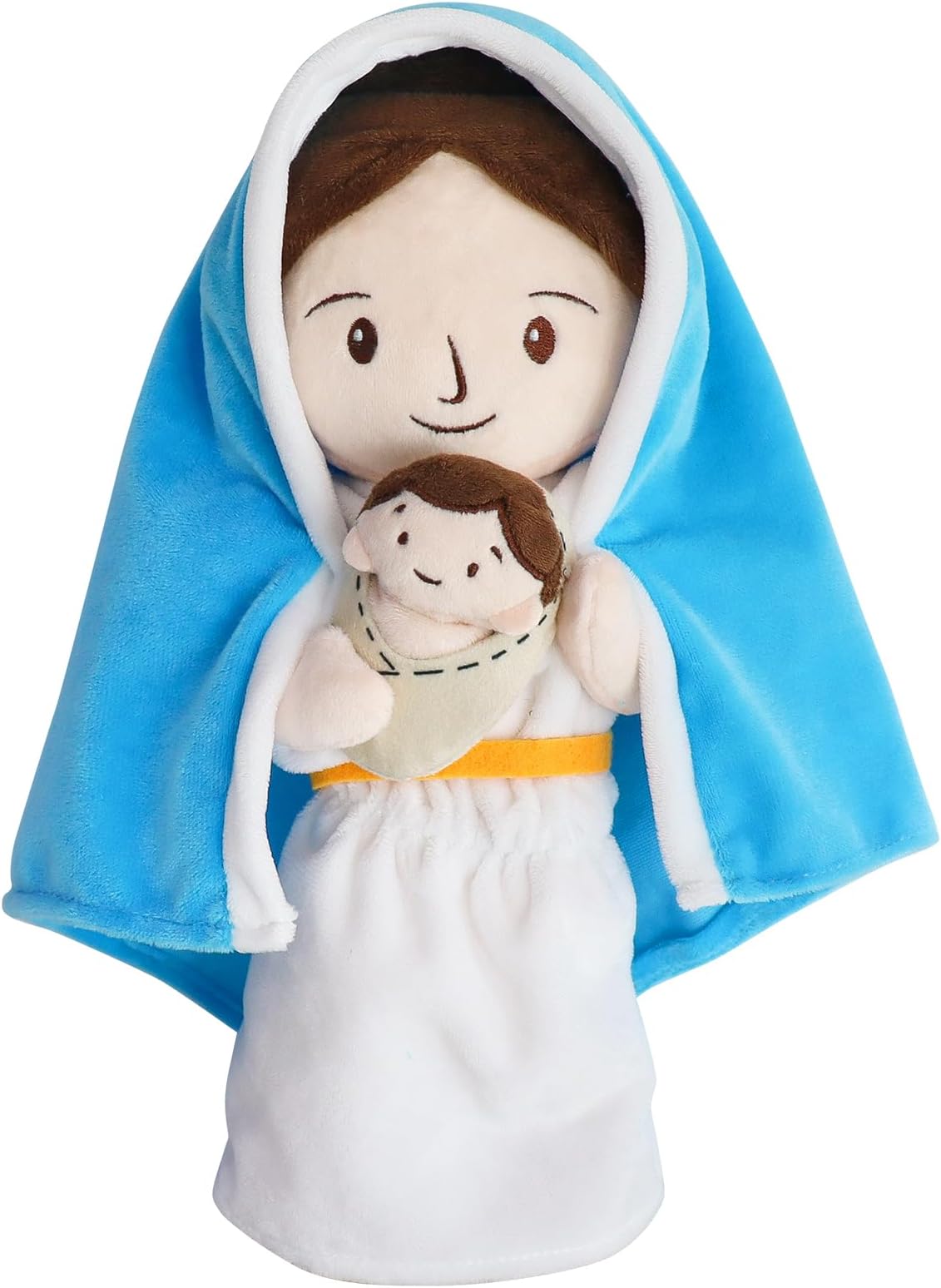 Yelakey Jesus Plush Doll Guardian Mary Stuffed Baptism plushie Savior Toy for Church Sunday School Religious Easter