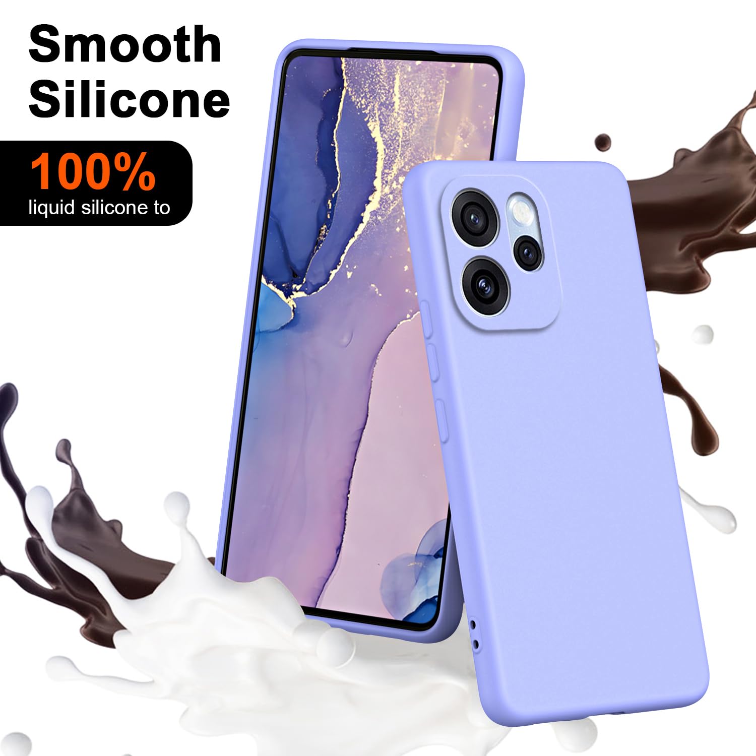 XINYEXIN Custodia in Silicone per Oppo Reno 15 FS 5G 4G / Reno 15F 4G 5G, Cover Ultra Sottile Antiurto con Fodera in Microfibra, Protezione Morbida Antiscivolo - Viola