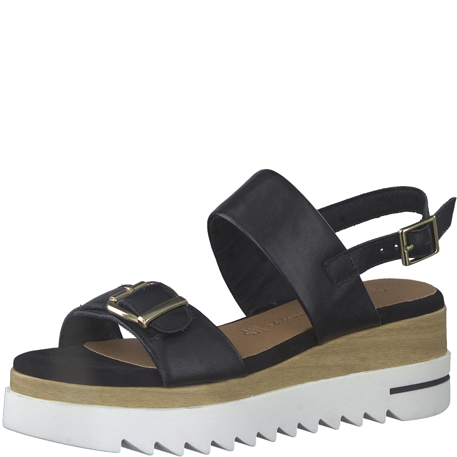 MARCO TOZZI Women's 2-2-28717-20 Wedge Sandals, black, 8.5 UK