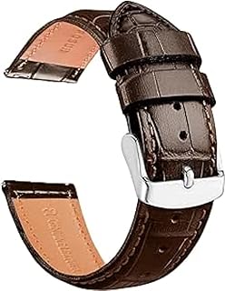 سوار معصم بديل من الجلد بتصميم بسيط ومرونة عالية من جي باور لساعات هواوي وسامسونج جالاكسي الذكية مقاس 20/40/41/42/44 ملم، بني غامق