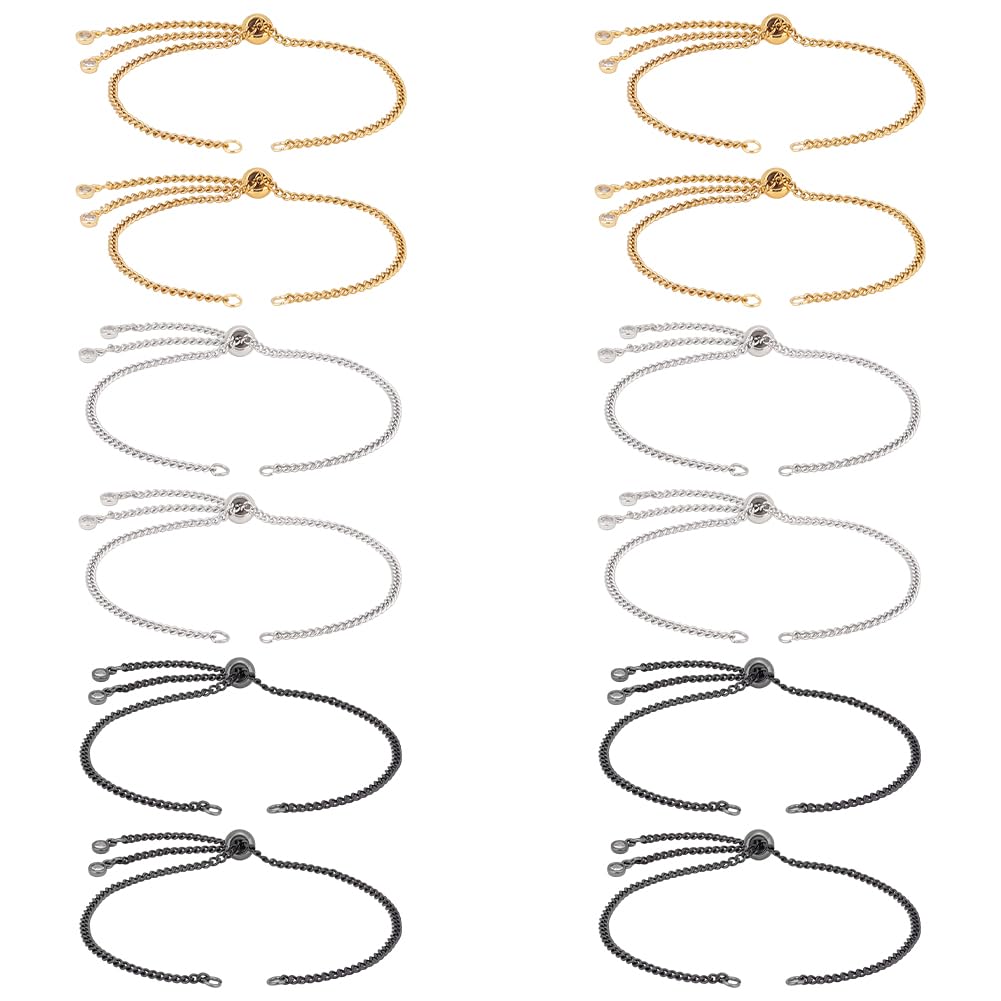 Amazon | UNICRAFTALE 約12本 3色 調整可能ブレスレット 26cm ライン  