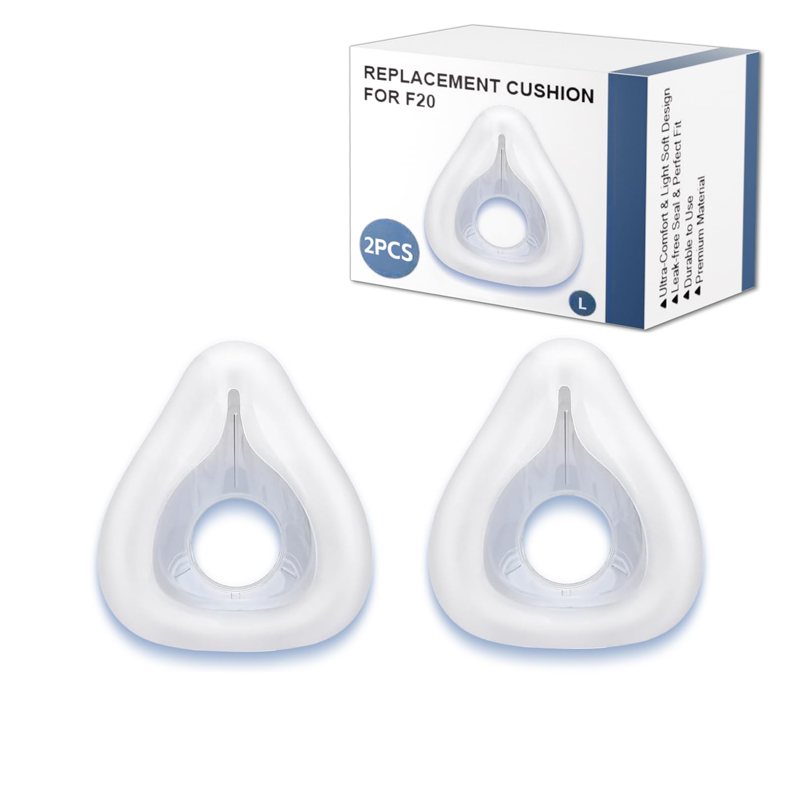 Photo 1 of 2 Packs Replacement Cushion Compatible with ResMed AirFit F20 Large, F20 Full Face CPAP Mask Cushion Supplies, Covers Nose and Mouth (2)