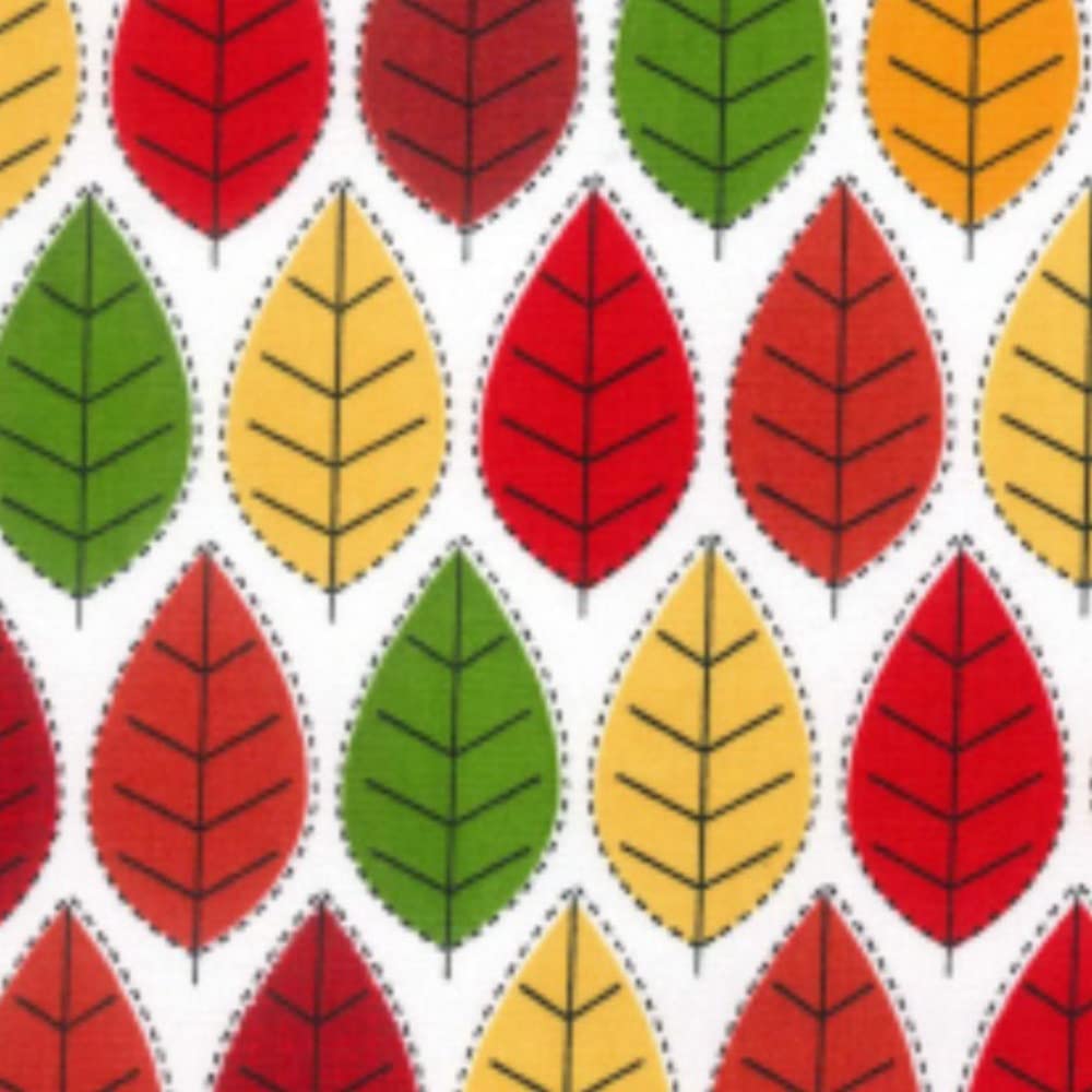 Rose & HubbleFloral Designs Medium & Large 100% Cotton Poplin Fabric - Autumn Leaf