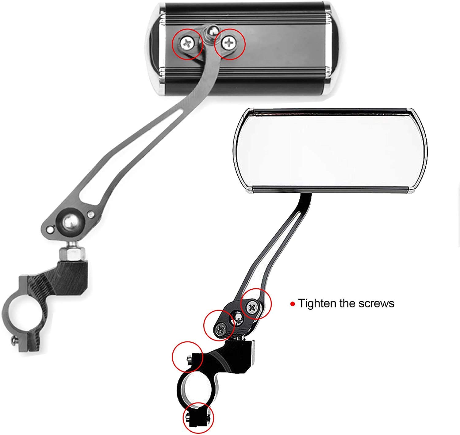 Espejo Retrovisor Para Bicicleta - 1 Par Ajustable 360°, Antivibración, Para Manillar De 17,4 A 22 Mm, Ideal Ciudad