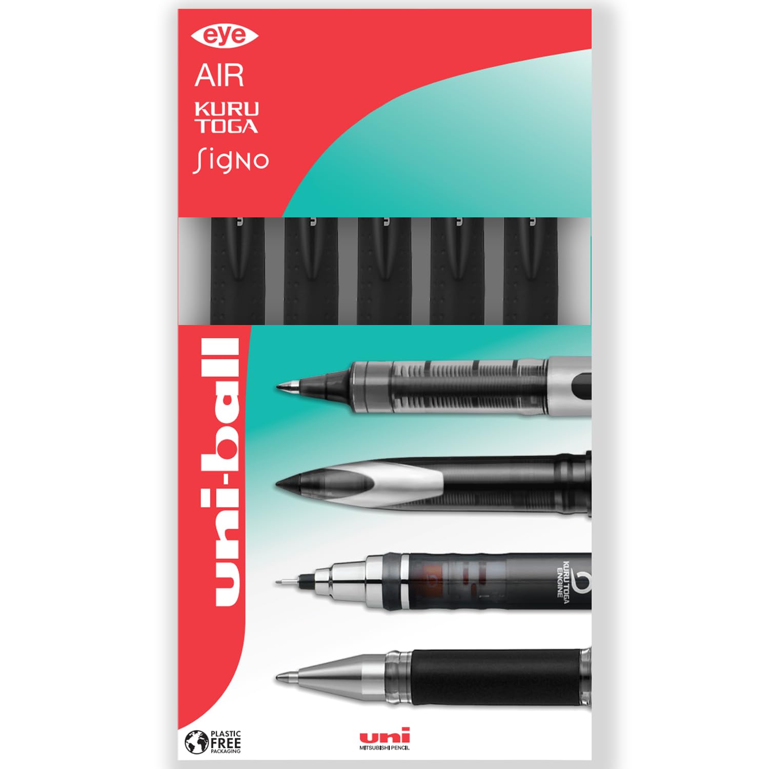 uni-ball UM-151 Signo Gel Grip Rollerball Pen - 0.7mm - In Envelope Gift Packaging (Pack of 5, Black) - Image 2
