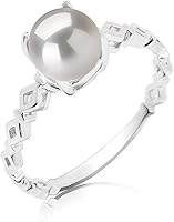 Vista 2 de Amanecer blanco 0.295-0.315 in AAAA calidad agua dulce 925 anillo de perlas cultivadas para mujer