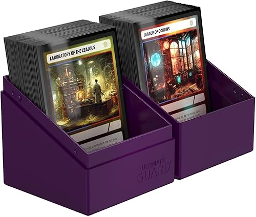 Miniatura 5 de Ultimate Guard Boulder Solid 100+, funda para 100 tarjetas TCG de doble manga, color morado, almacenamiento seguro y duradero para juegos de cartas
