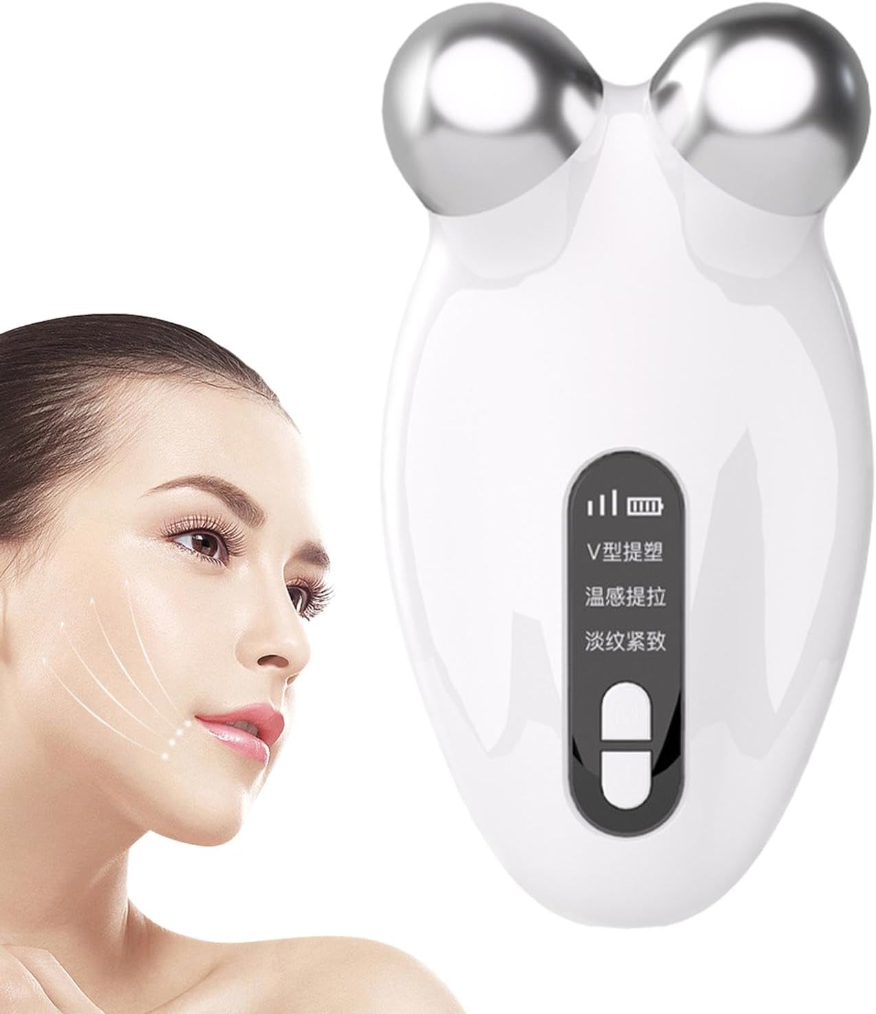 Face Lifting Microcurrent Device – Electric Face Massager Roller for Tightening & Sculpting | Facial Beauty Tool for Women & Men – EMS Skin Firming Massager for Home Use & Travel