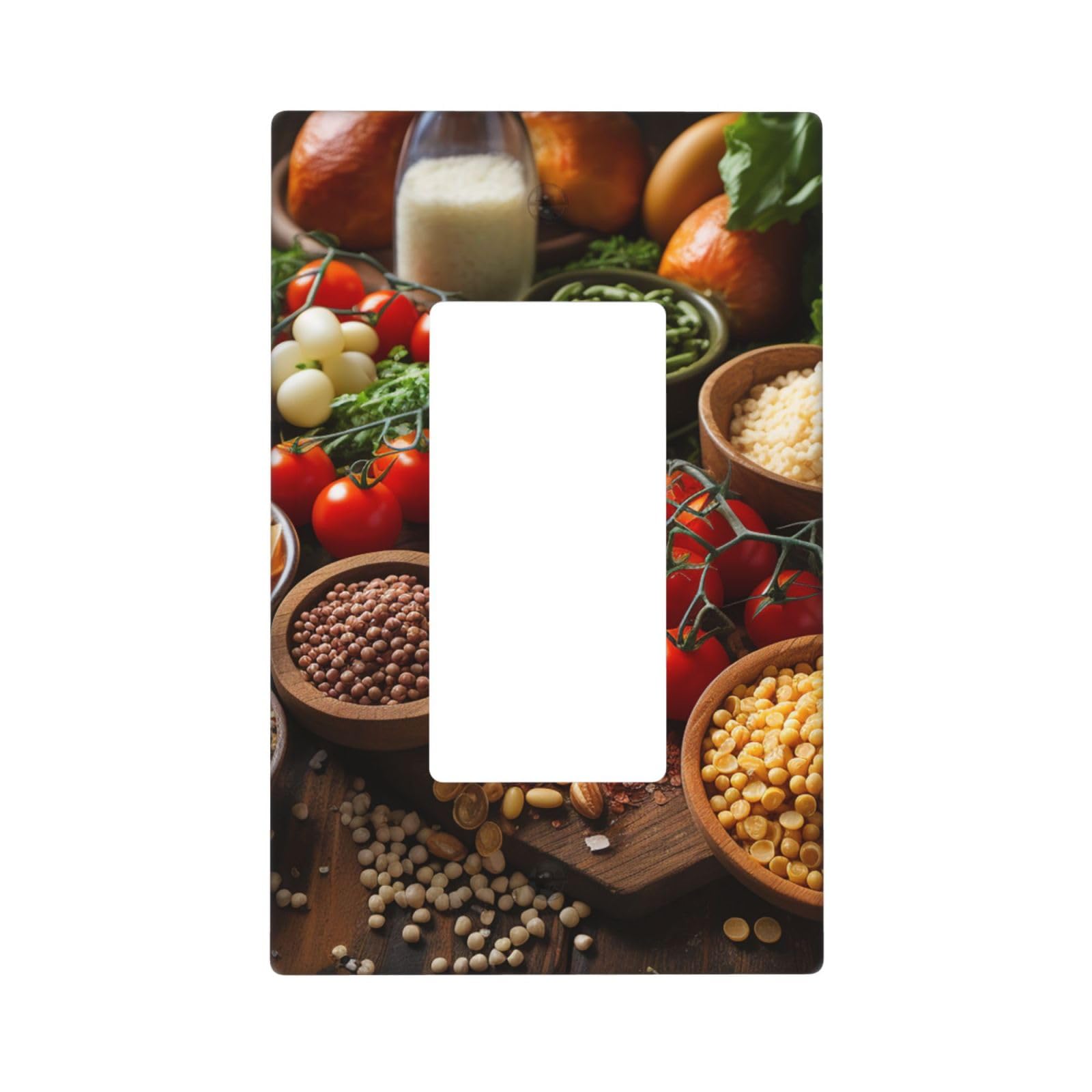 Farmhouse Food Pictures Wall Plate Cover 1 Gang Light Switch Cover Decorative Single Duplex Wall Plates Standard Size Decorator Blank Electrical Switch Plate Cover for Electrical Outlets