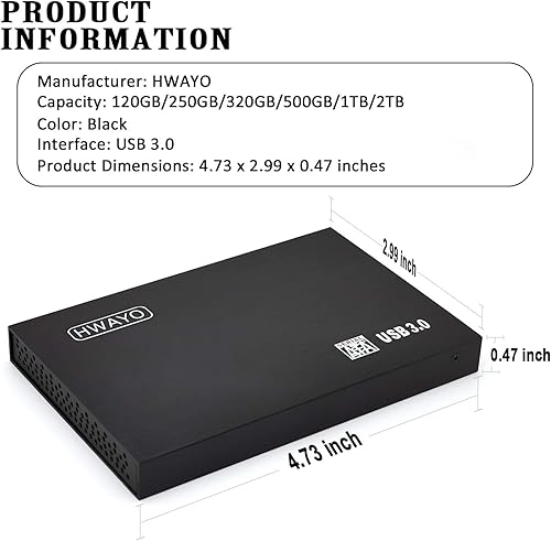 Miniatura 2 de Disco duro externo portátil ultra delgado de 2.5 '' 1TB USB3.0 HDD Almacenamiento para PCcomputadora de escritorioportátilMacBookChromebookXbox One