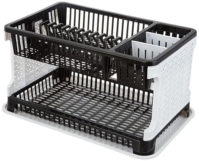 Image of RADIANT Basket Drainer & Dish Drainer Basket for Kitchen /Utensil Stand for Kitchen /Dish Drying Rack with Drainer /Bartan Stand /Dish Rack (2 Tier Dish Rack)