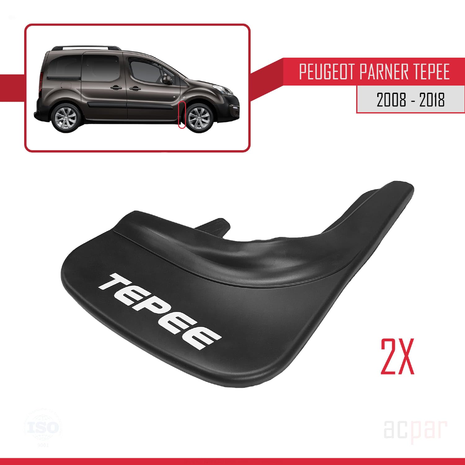 Błotniki przeciwbryzgowe do Peugeot Partner Tepee błotniki przednie + tylne 4 szt. zestaw