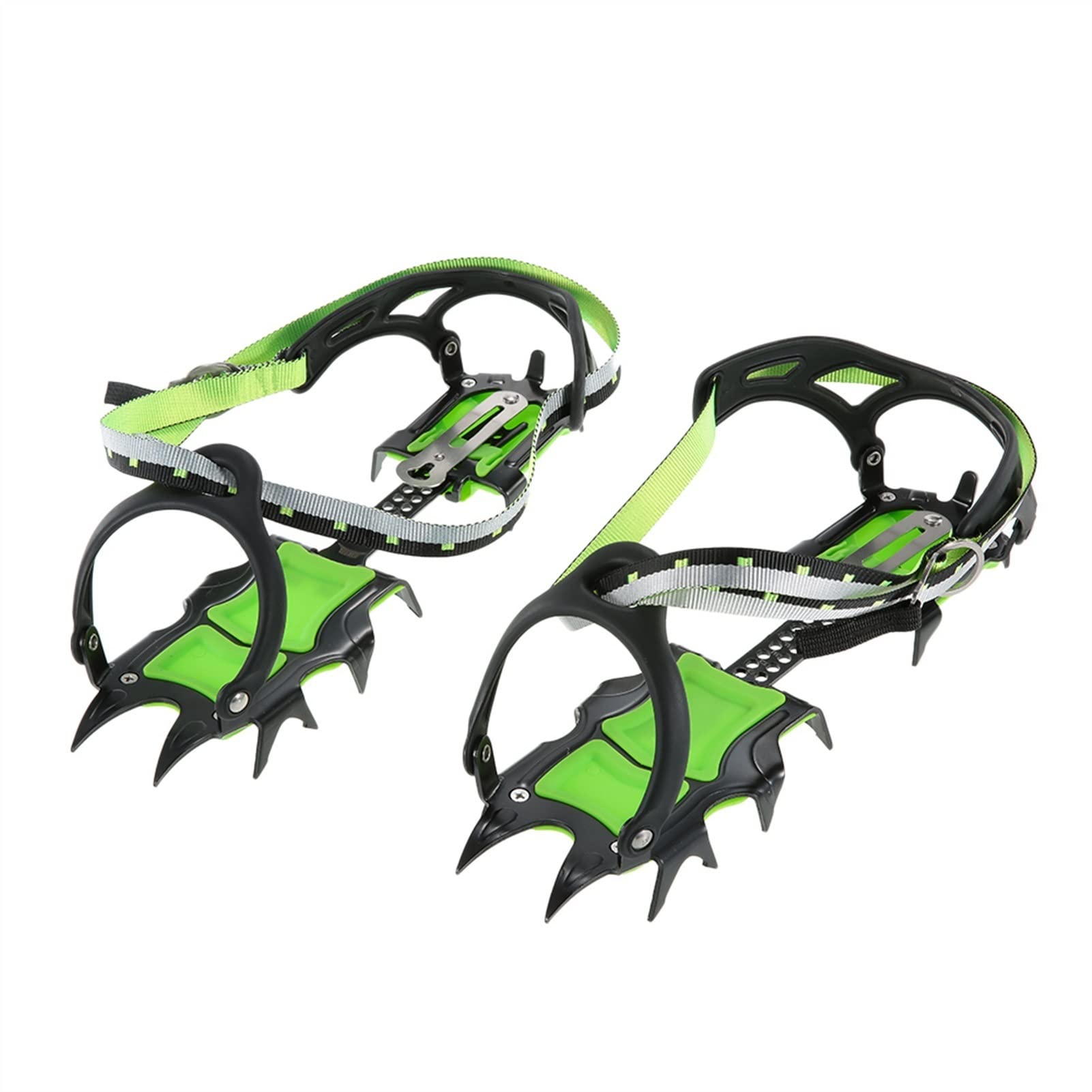 Crampones 10/12/14/18/19 Dientes de Hielo crampones Nieve del Invierno de Arranque Zapatos Hielo Pinza Antideslizante Hielo Spikes Nieve tracción Grapas (Color : Rose Red)