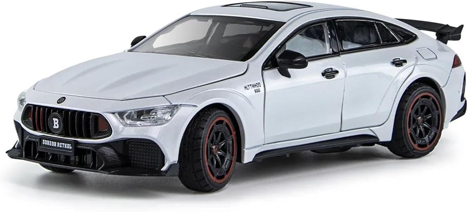 Miniature Replica Model 1:24 for Brabus Rocket 900 AMG Super Car - Metal Diecast Vehicle Static Souvenir Scale (1:24 Mercedes), White