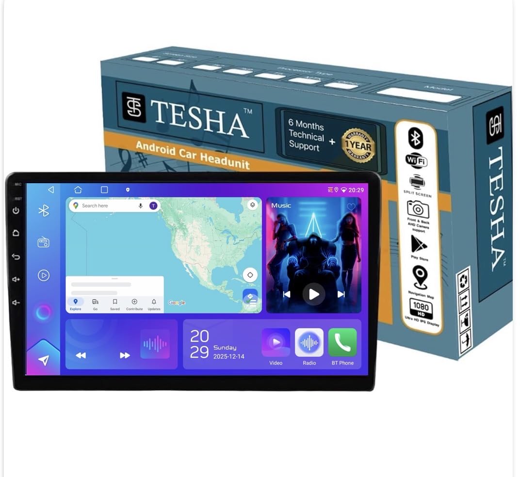 TESHA 9" Android Car Stereo/IPS Capacitive Touch Screen/GPS + Steering Controls Support/Full HD Screen (A100 4/32)