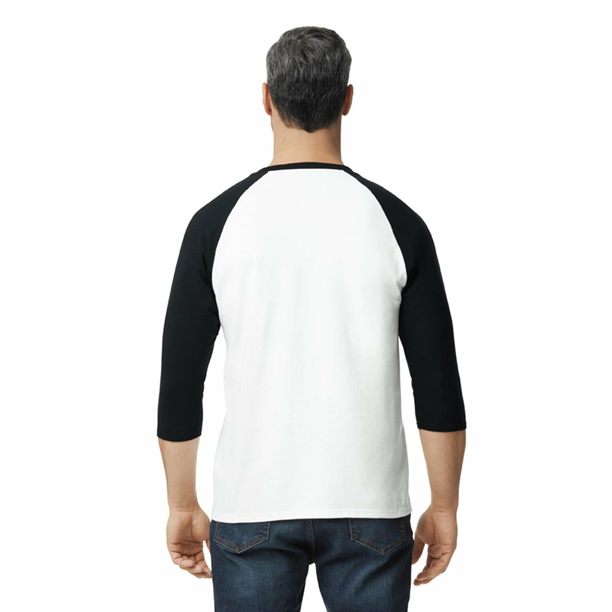 Gildan Heavy Cotton 3/4 Raglan T-Shirt Style G5700, Confezione da 2 T-Shirt Uomo (Pacco da 2)