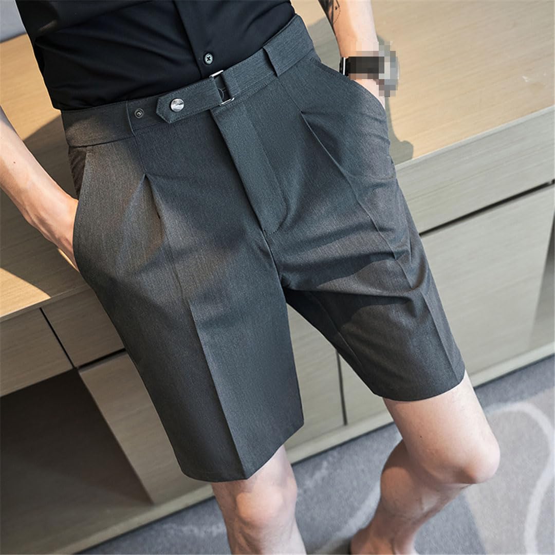 Vogrtcc Pantaloncini da Golf da Uomo Classici con Pieghe sul Davanti per Il Fine Settimana