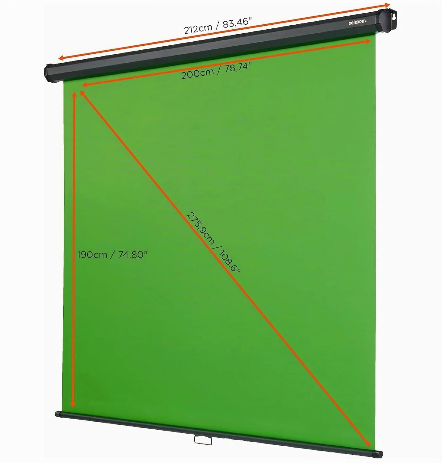 celexon Chroma Key Fond Vert Manuel 110" | 200x190cm 1:1
