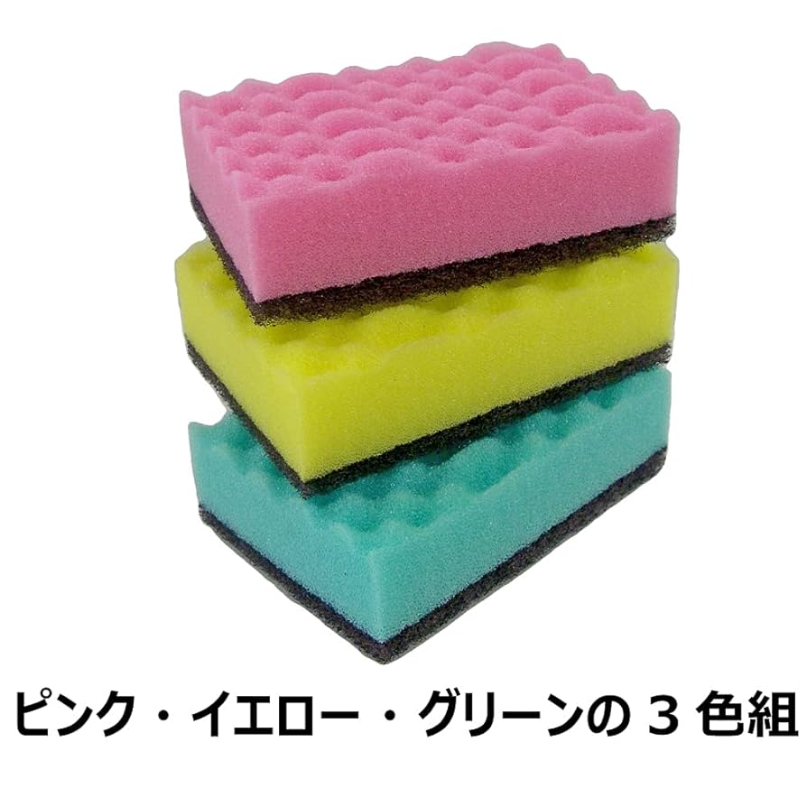 (未使用･未開封品)　キクロン キッチンスポンジ キクロンAスポンジ 3個パック 60wa65s Amazon｜キクロン キクロンA 抗菌 キッチンスポンジ ピンク