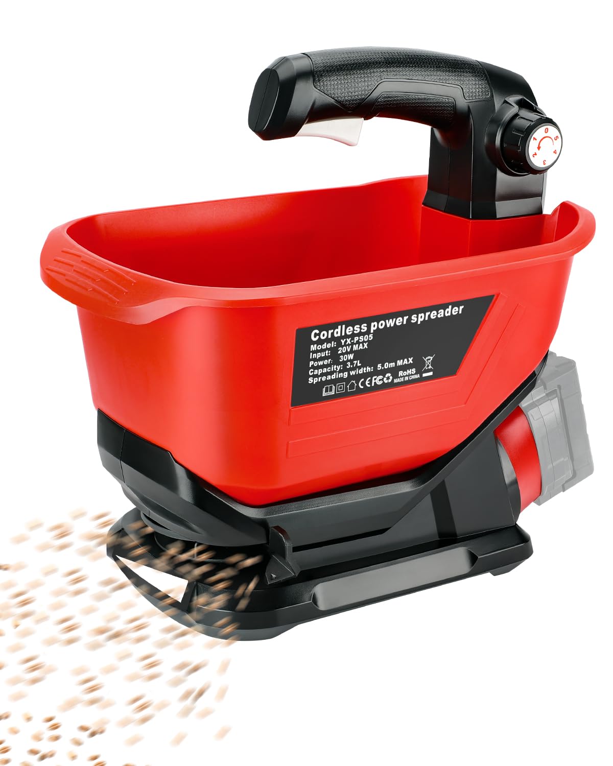 Adisipsoarin Seed Spreader for Milwaukee M18 18v Battery,Handheld Fertilizer Spreader for Lawns,Available Year-Round,Grass Seeds,Fertilizer,Rock Salt and Ice Melt(Battery Not Included)