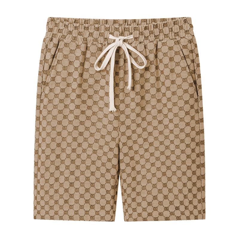 G&G AVENUESports and Fitness Men's Elastic Waist Comfortable Shorts with Pocket Drawstring Summer Business Capris