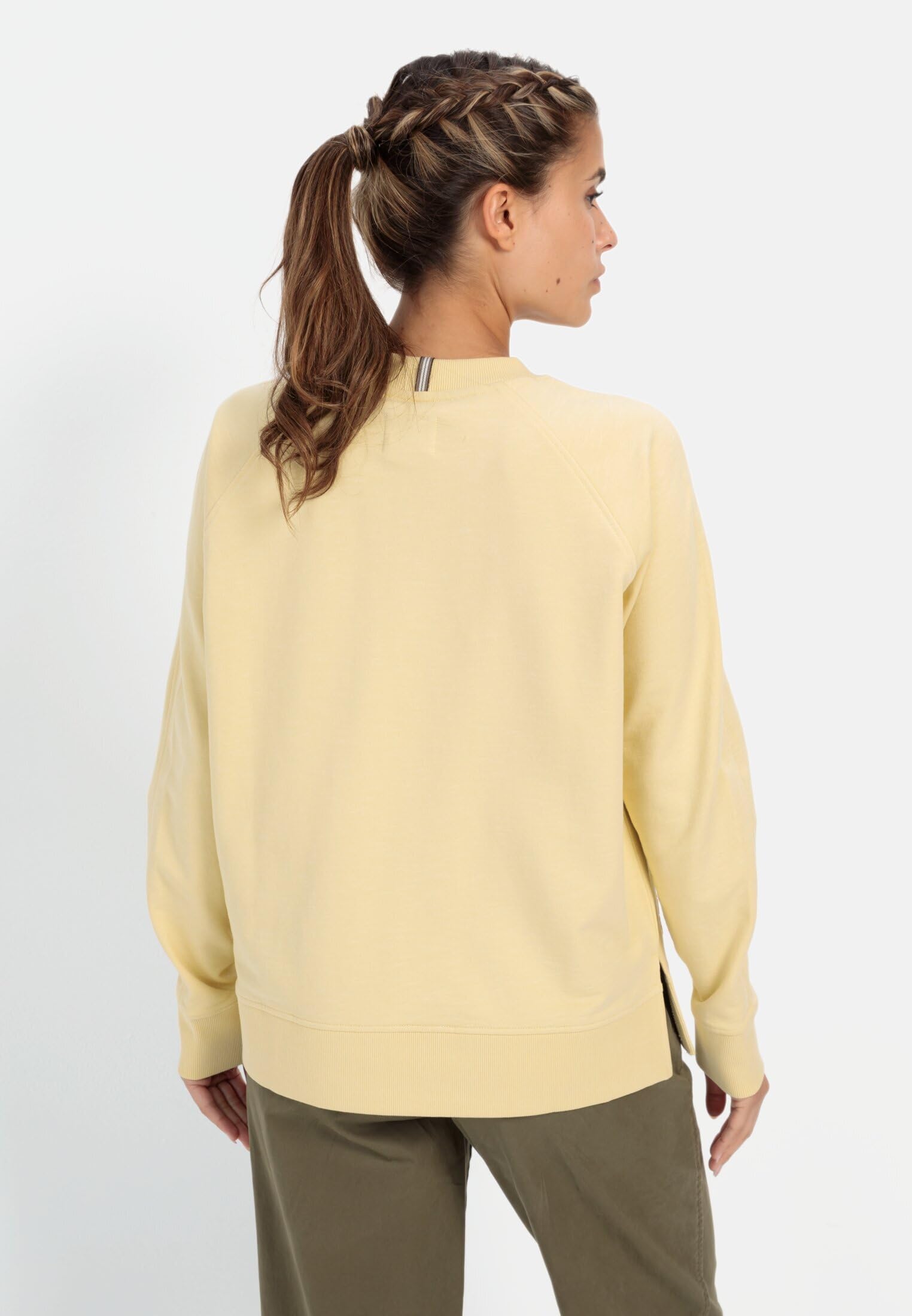 camel active Damen Rundhals Sweatshirt aus Reiner Baumwolle