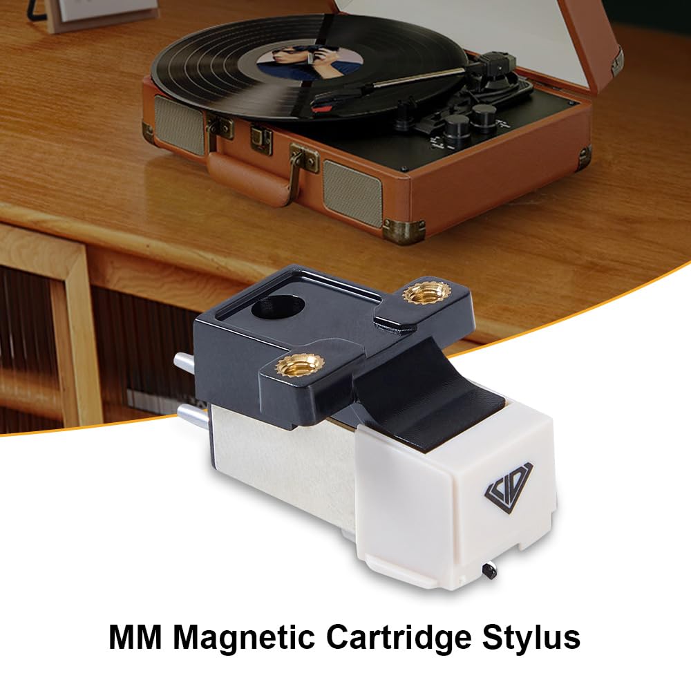 Testina del giradischi Cartuccia magnetica Stilo Cartuccia giradischi magnetica universale di ricambio ad alta precisione per fonografo con stilo conico diamantato per giradischi