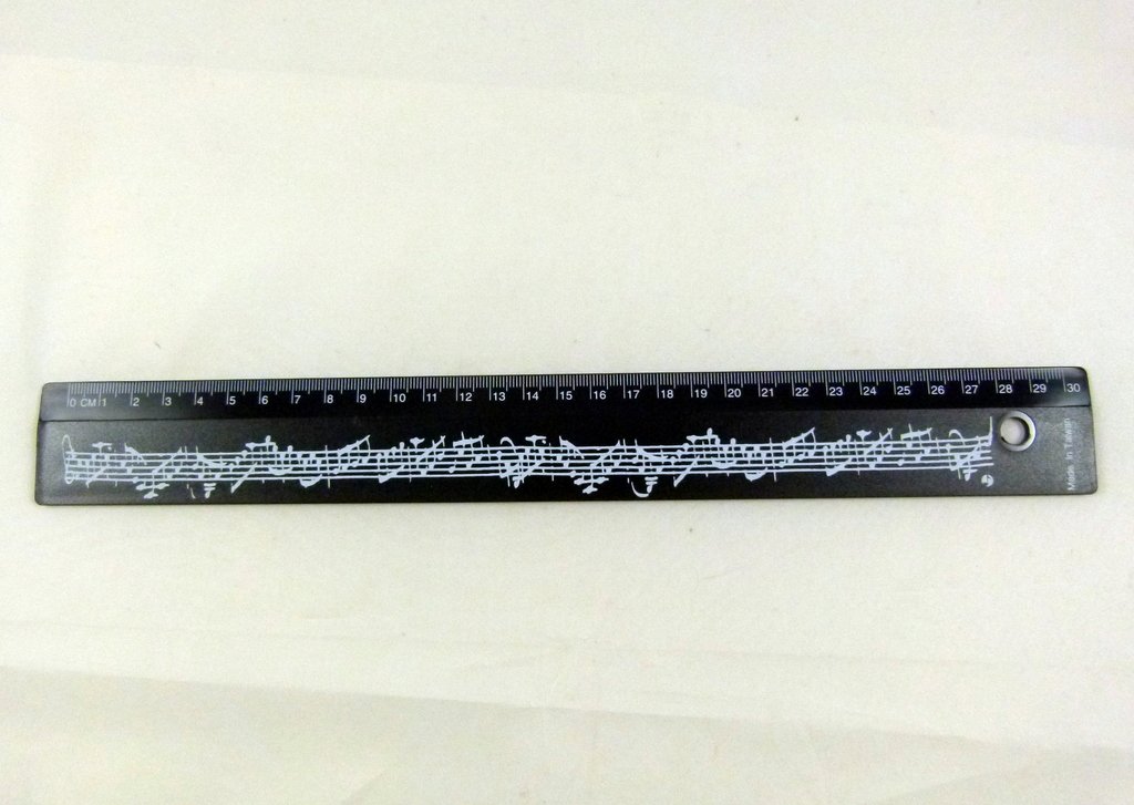 Music Themed Black Musical Notes Design 30cm Ruler with handling hole