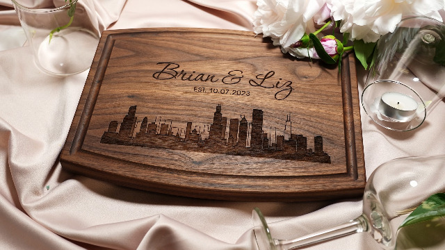 Tabla de cortar rectangular de madera personalizada miniatura 7