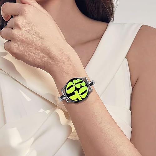 Miniatura 4 de DEALELE Bandas compatibles con Samsung Galaxy Watch 66 Classic  55 Pro  44 Classic  3 1.614 in  Active 2, pulsera de repuesto de metal con diamantes