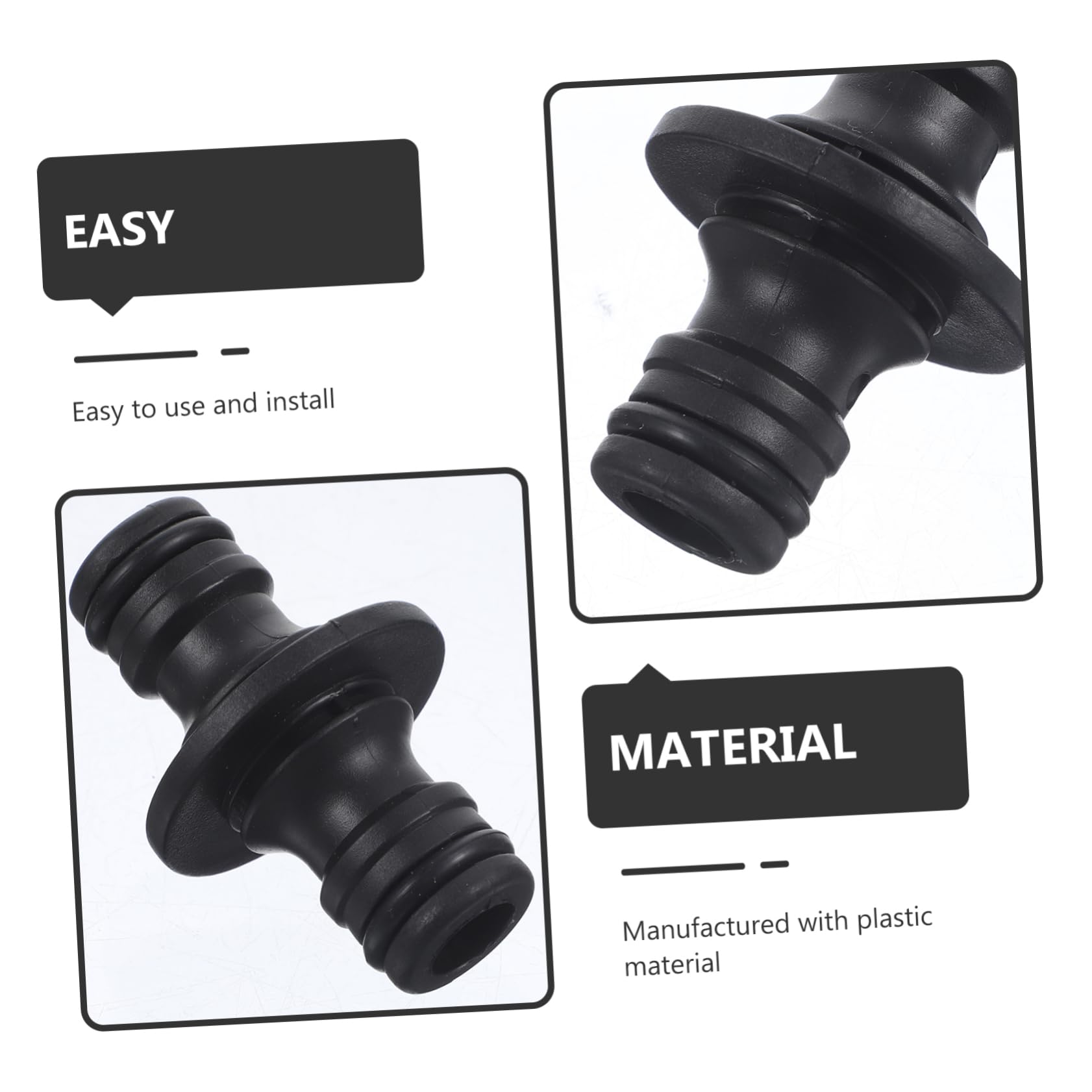 ifundom 4 Set Accessori da Giardino Estensione Irrigazione Connettore Raccordi All'aperto Accessorio Tubo da Giardino Collegamento Rapido del Tubo Plastica Black 25 Pezzi*4