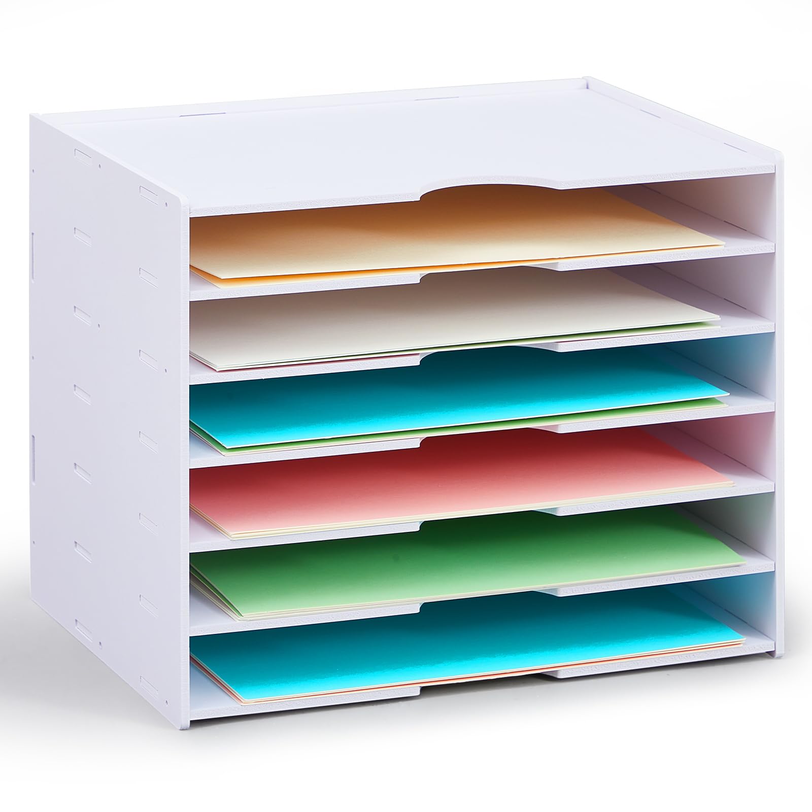 2 Pack Scrapbook Paper Organizer 12.6 X 12.6 X 11 Inches 5 Tier File Organizer For Desk Stackable Paper Trays Holder Home Office Decorations