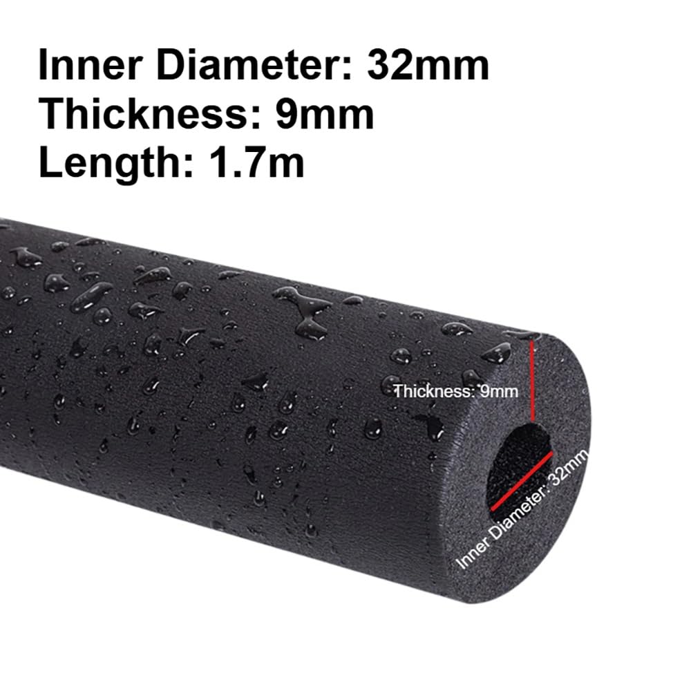 Tubo de espuma aislante, Manga del aislamiento tubo de esponja 1,7M PPR for tamaños múltiples los tubos solares agua cobre la CA(32X9mm)