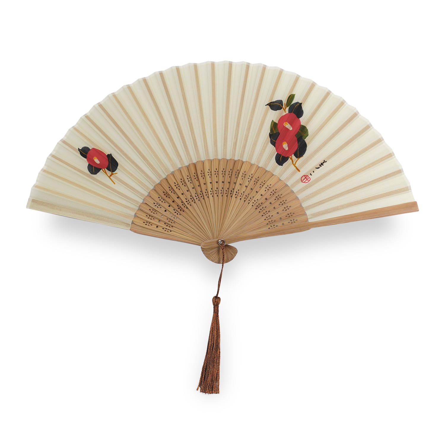 Ametemari Silk Hand Fan, Yumeji Takehisa Design