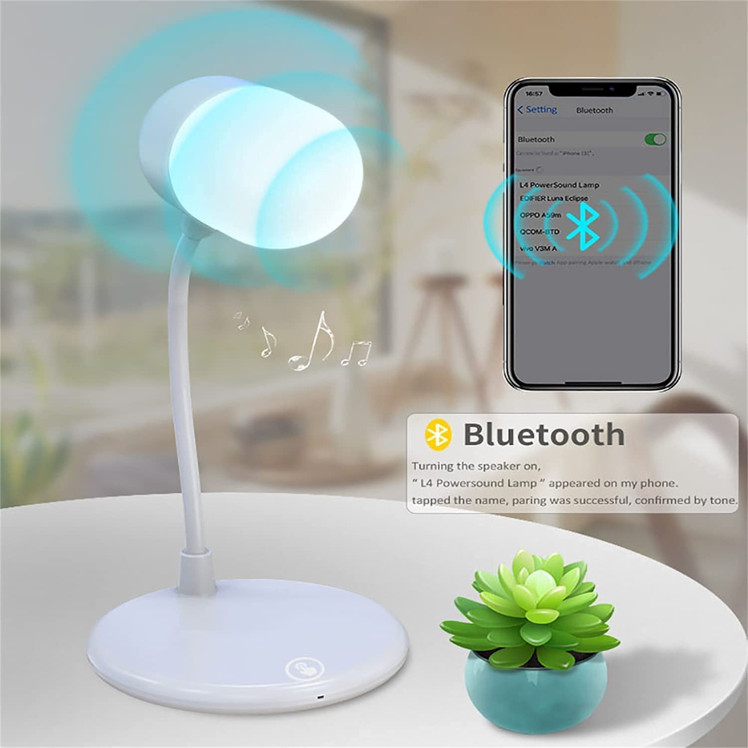 Lampa Biurkowa, Lampka Nocna Lampa Biurkowa Led Głośnik USB Ściemnianie Sypialnia Lampki Biurkowe Lampka Do Czytania Nocna Lampa Stołowa do Biura(Grün)