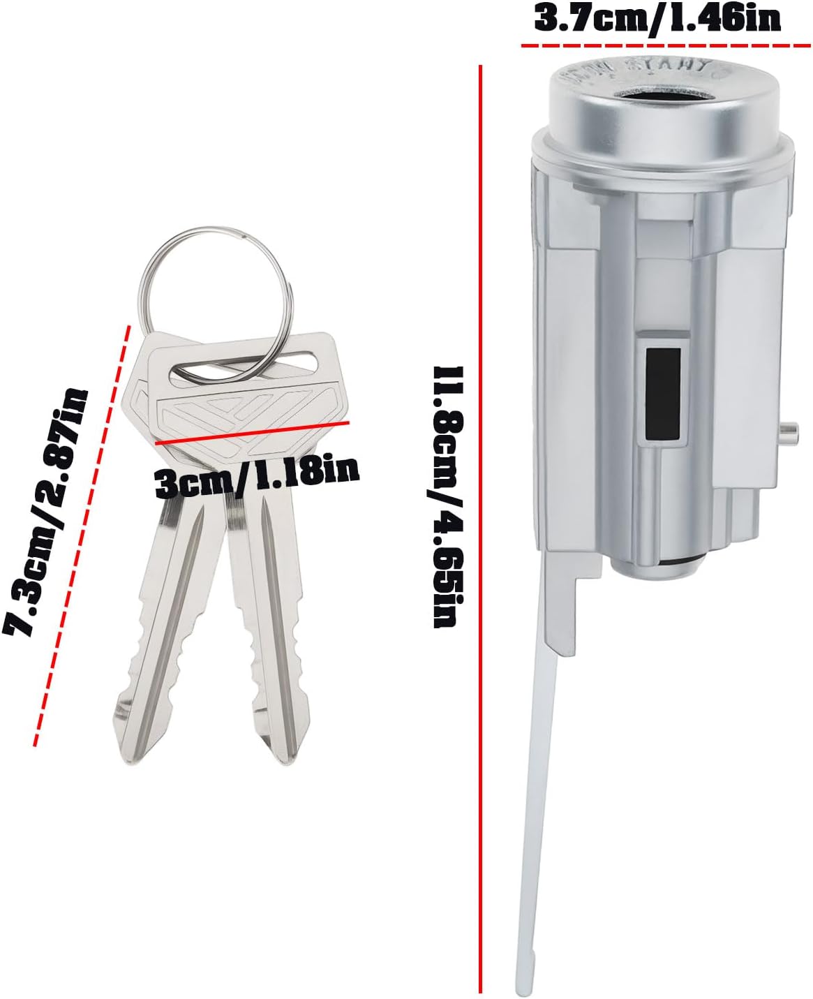 OTOTEC Ignition Switch Lock Cylinder with 2 Keys 69057-48011 Compatible with Toyota Avalon Camry Solara 1995–2003
