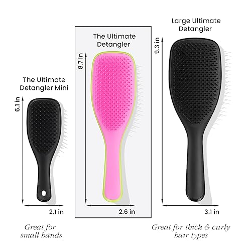 Miniatura 5 de Tangle Teezer The Naturally Curly Ultimate - Cepillo desenredante para cabello seco y húmedo para cabello de 3C a 4C, lima cibernética y rosa