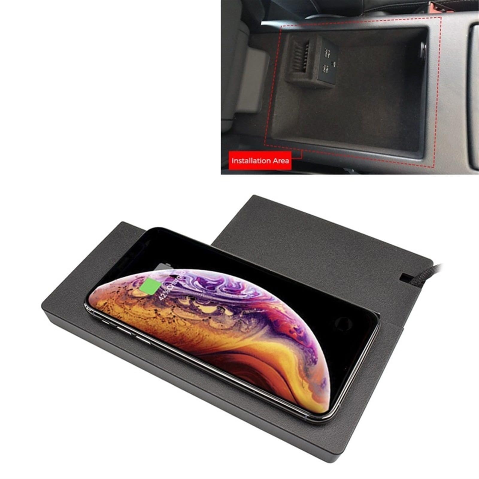 Ładowarka samochodowa Qi Standardowa bezprzewodowa ładowarka 10 W Android 7,5 IOS Szybkie ładowanie, dla, A6L / A7 2014 2015 2016 2017